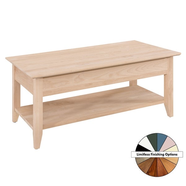 2 Drawer Solid Wood Coffee Table