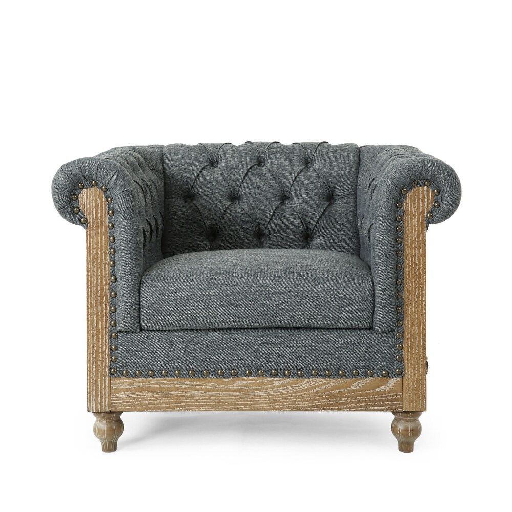 Voll Tufted Club Chair with Nailhead Trim by Christopher Knight Home