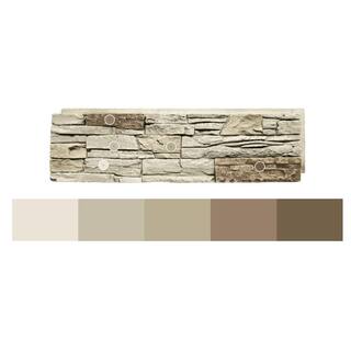 GenStone 12 in. x 42 in. Stacked Stone Vanilla Bean Faux Stone Siding Panel G2SSVBHP