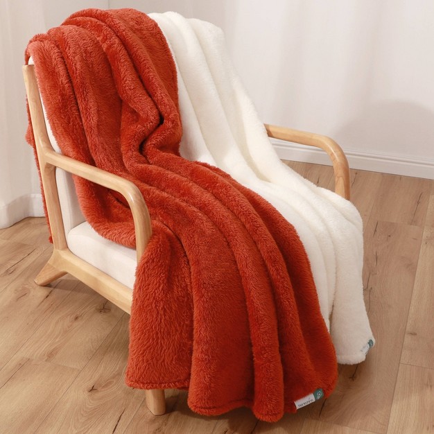 2pk 300 Recycled Fluffie Throw Blanket Delicate Marble Red Berkshire Blanket amp Home Co