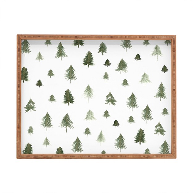 Gabriela Fuente Winter Forest Rectangular Bamboo Tray Deny Designs