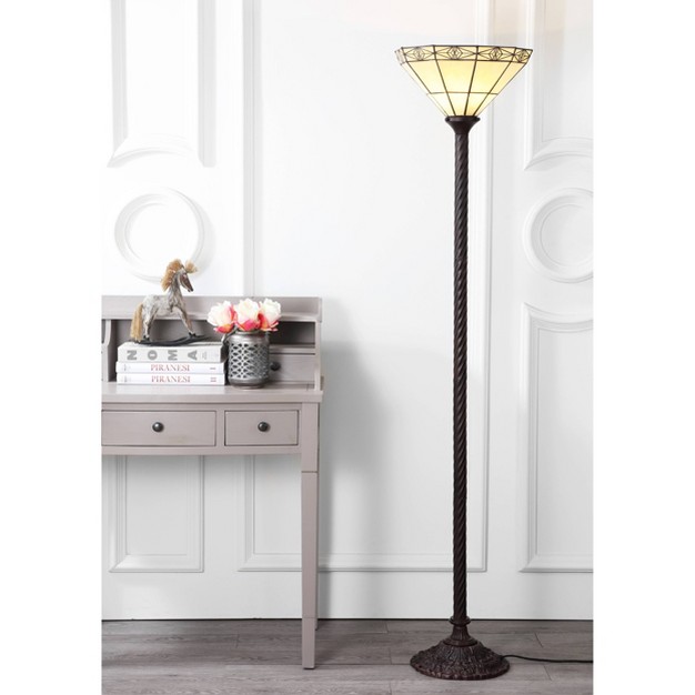 Moore  Style Torchiere Floor Lamp includes Led Light Bulb Bronze Jonathan Y