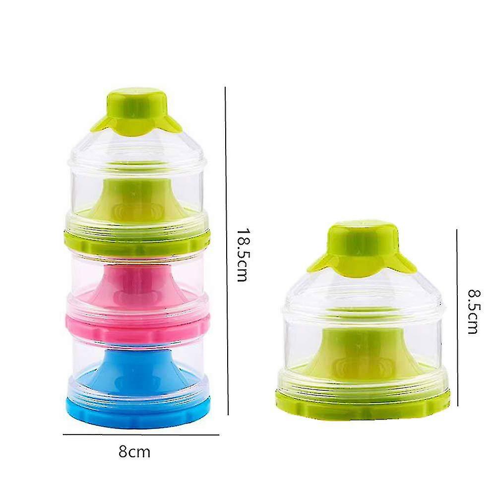 3-layer Formula Dispenser Portable Milk Powder Compartment Container Pot Box Milk Cans Snack Storage Box For Travel