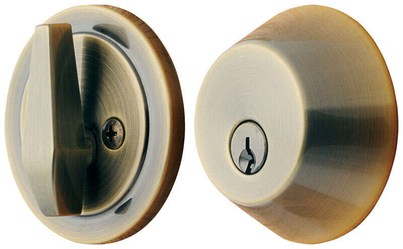 Ace Antique Brass Solid Brass Single Cylinder Deadbolt