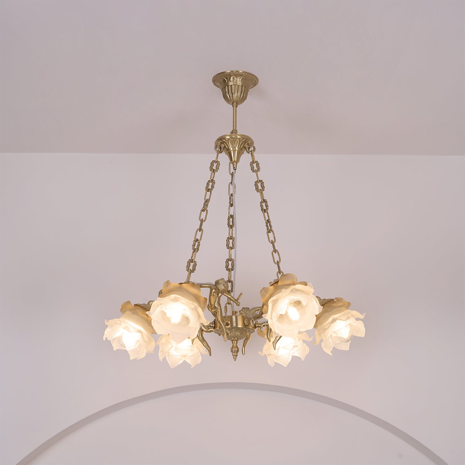 Putti Statuettes Brass Suspension