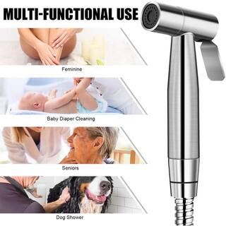 Tileon Non-Electric Handheld Bidet Sprayer for Toilet Single Handle Bidet Attachment in Brushed Nickel AYBSZHD1234