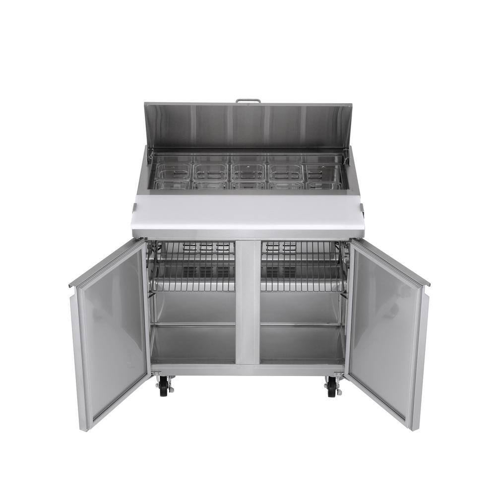 Norpole 7.6 cu. ft. Commercial SandwichSalad Prep Table Freezerless Refrigerator in Stainless Steel NP2R-SW36