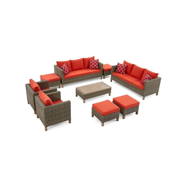 9 Piece Sectional Seating Group with Cushions