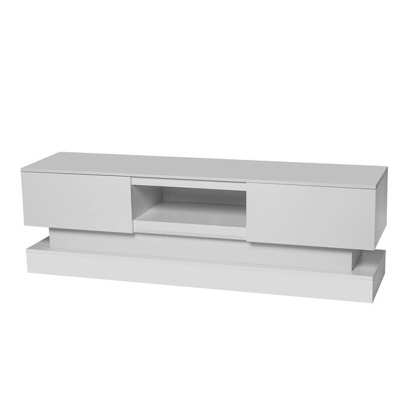 TV Stand with LED Lights，high glossy front TV Cabinet，can be assembled in Lounge Room， Living Room or Bedroom