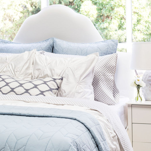 Light Blue Chevron Quilt Euro Sham