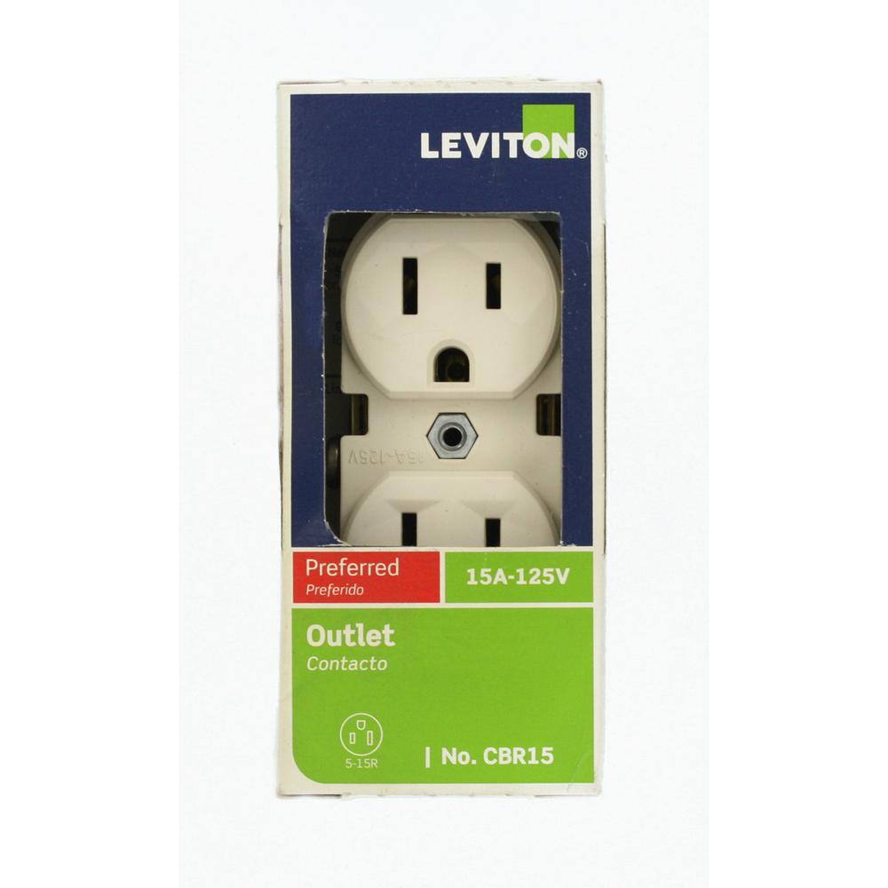 Leviton 15 Amp Commercial Grade Duplex Outlet Light Almond R56-CBR15-00T