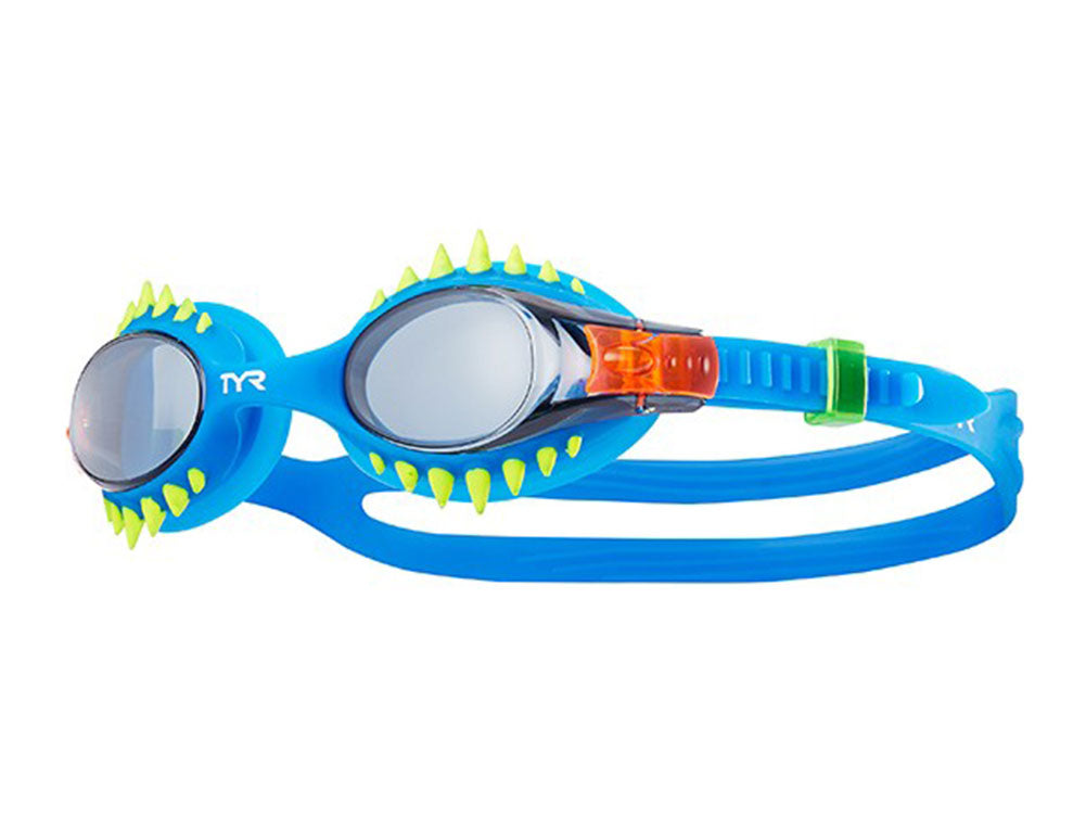 TYR Sports Kids' Swimple Spikes Goggles, Smoke/Blue, One-Size