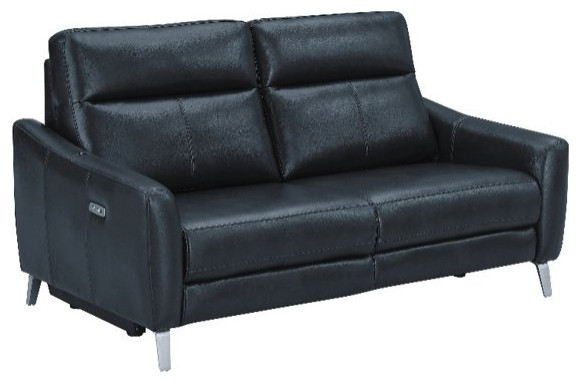 Power Recliner Sofa  Faux Leather Upholstery With USB Charging Ports   Contemporary   Sofas   by Decorn  Houzz