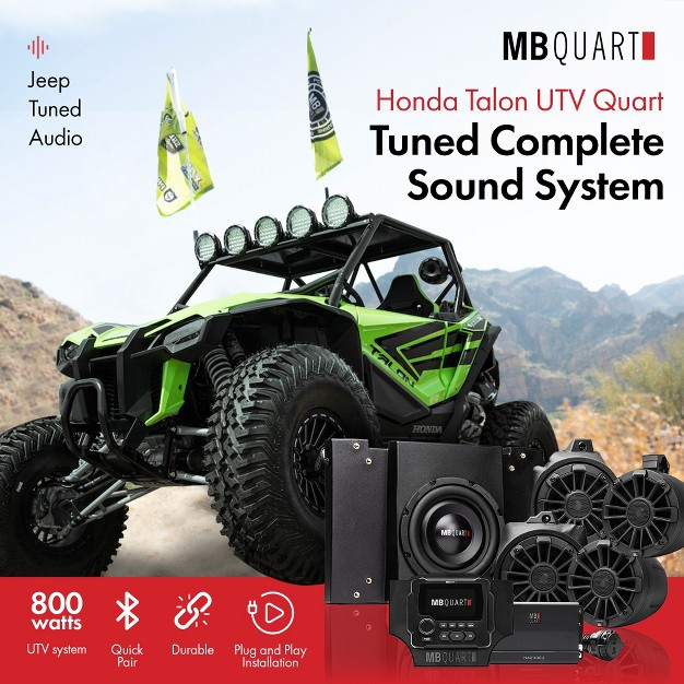 Mb Quart Mbqt stg5 1 500 Watt Stage 5 Tuned Waterproof Audio System With Am fm Bluetooth Amplifiers Subwoofer amp Enclosure Honda Talon Compatible