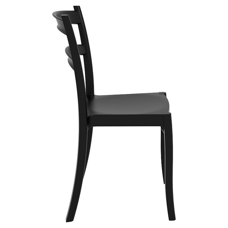 33.5 Black Solid Patio Dining Armless Chair