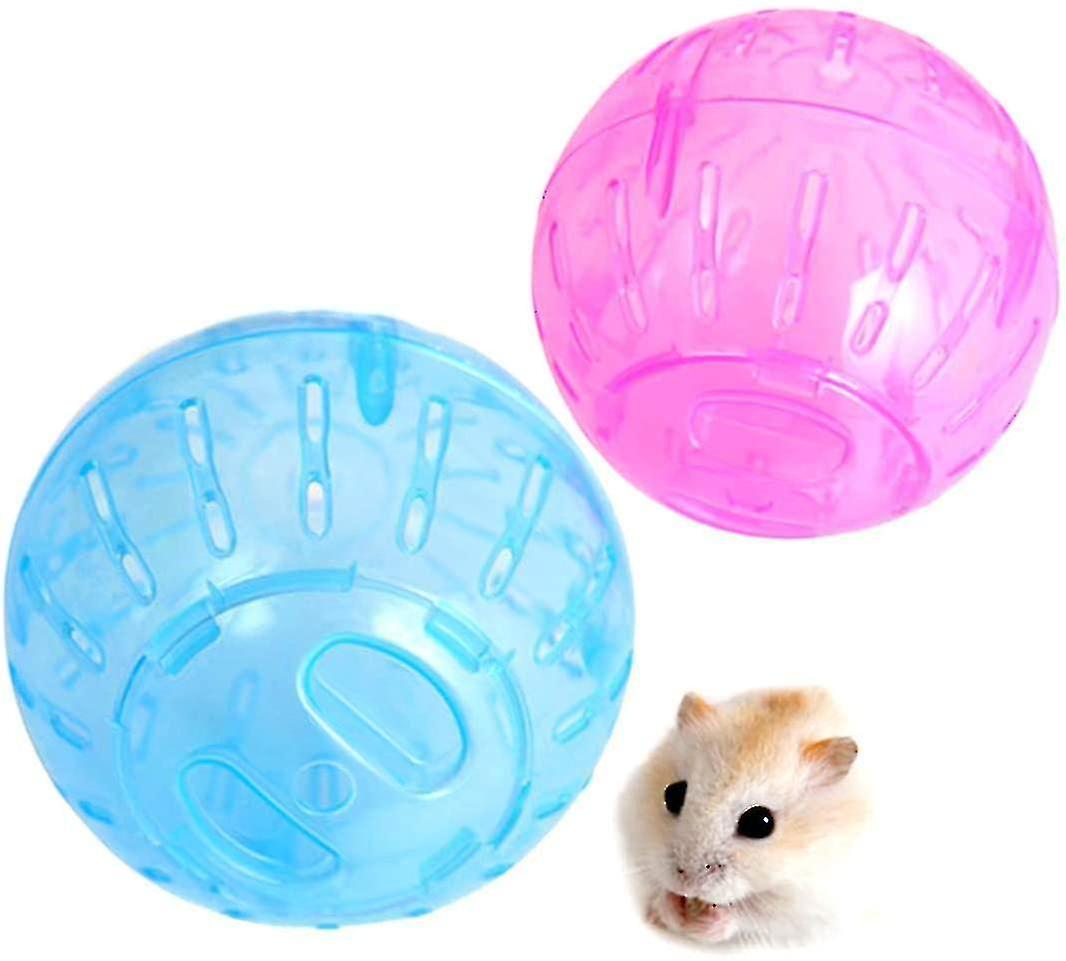 Hamster Ball， 2pcs Hamster Exercise Wheel Mini Jogging Running Ball Plastic Pet