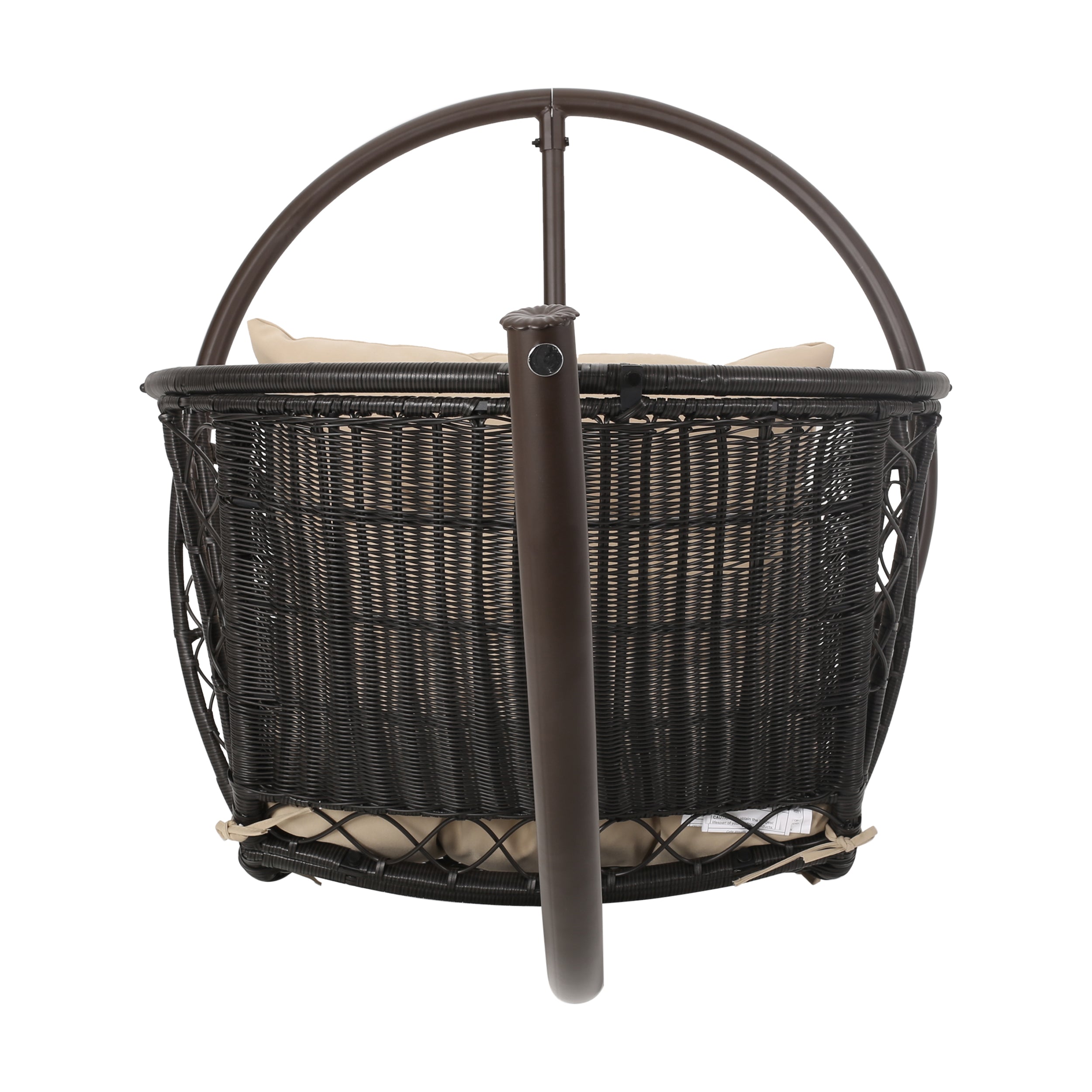 Primo Outdoor Wicker Hanging Basket Egg Chair with Stand