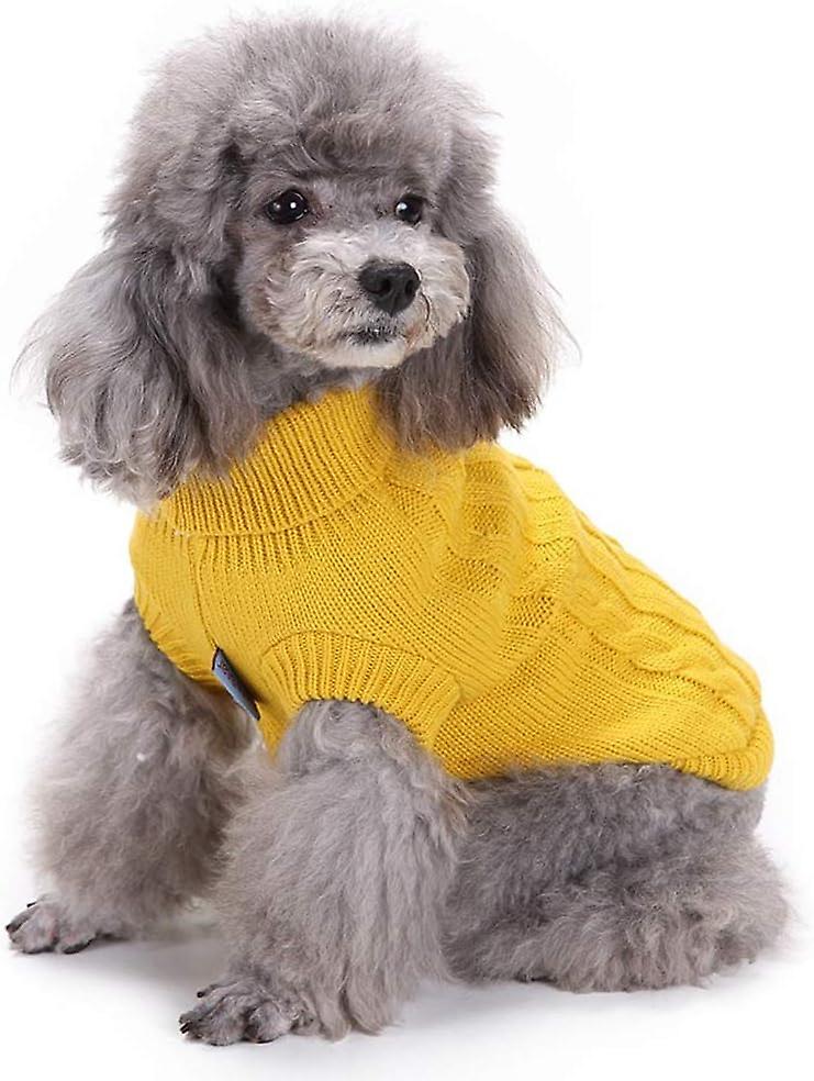 Dog Sweater， Warm Pet Sweaters Dogs Large Dogs， Cute Knitted Classic Cat Sweater Dog Clothes Coat For Girls Boys Dog Puppy Cat(medium，yellow)