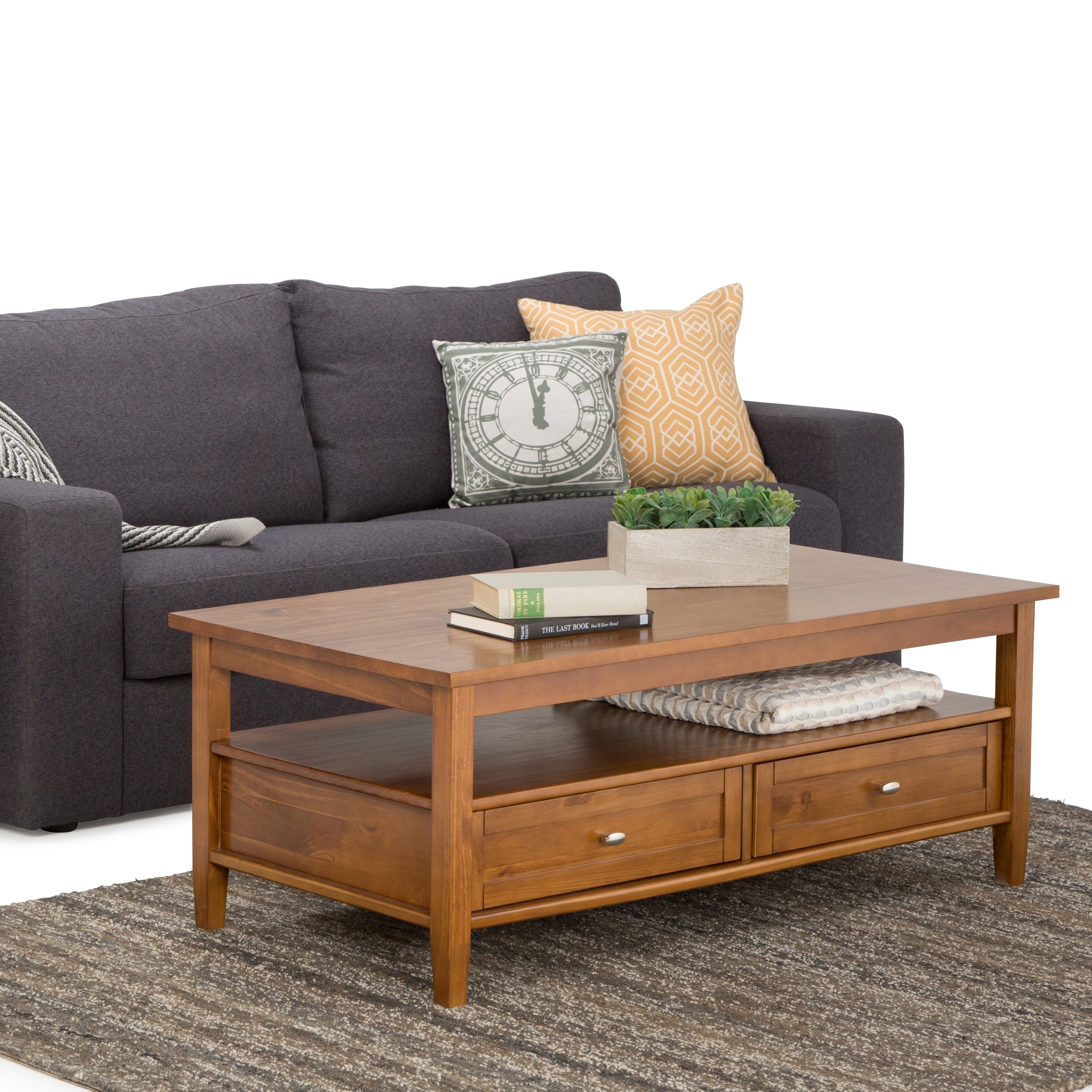 WYNDENHALL Norfolk Wood Transitional Coffee Table - 48 Inches wide