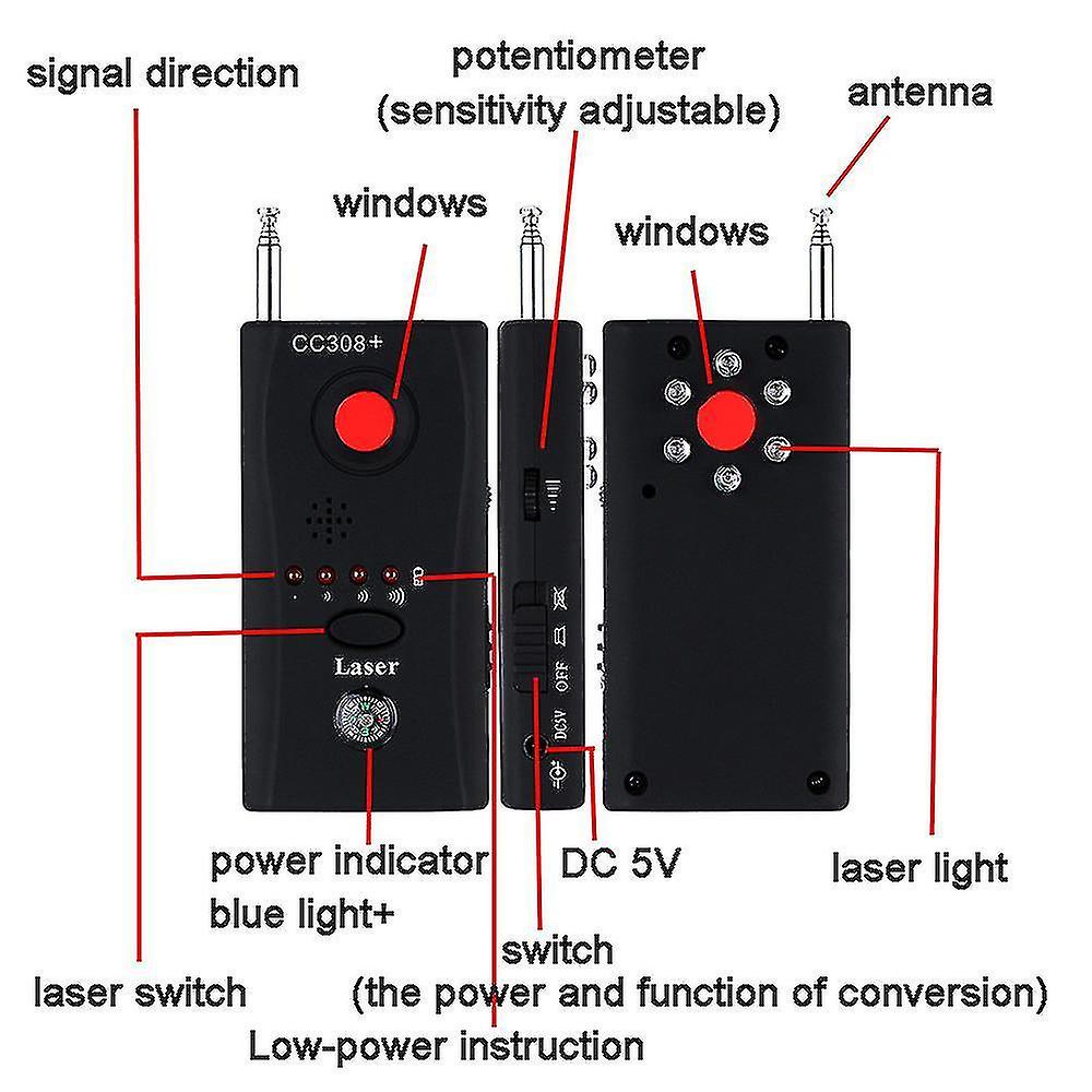 Full Range Scan Wireless Camera Lens Signal Detector Radio Wave Signal Detect Camera Wifi Rf Gsm Dev