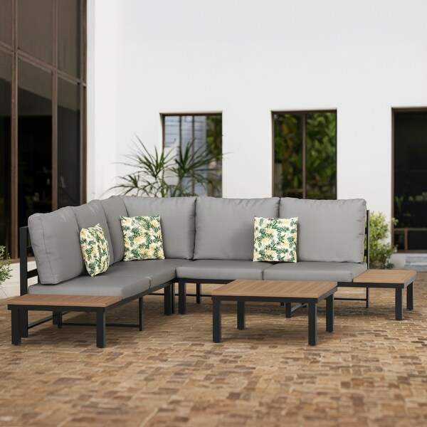 Outdoor Patio Furniture LShaped 4Piece Sectional Sofa Set