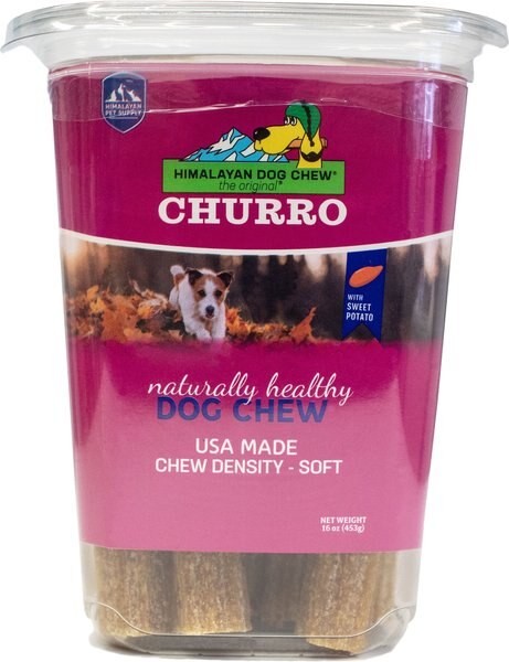 Himalayan Pet Supply Sweet Potato Churro Dental Dog Treats， 16-oz tub