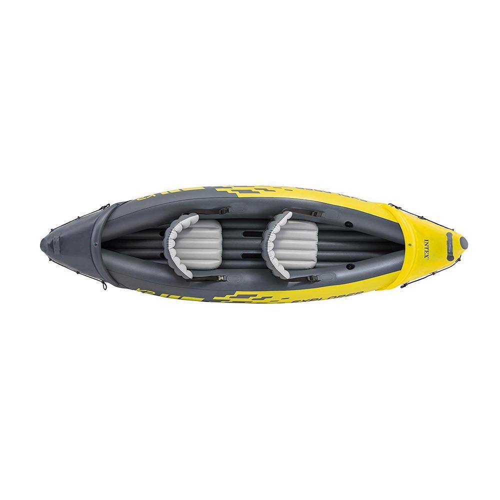 Intex Explorer K2 2-Person Inflatable Kayak Set and Air Pump Yellow 68307EP