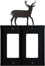 Village Wrought Iron EGG 3 Deer   Double GFI Cover