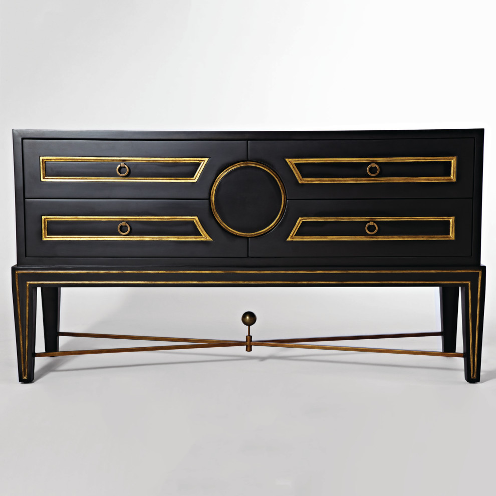 Collector  x27s Cabinet  Console  Black   Transitional   Console Tables   by HedgeApple  Houzz