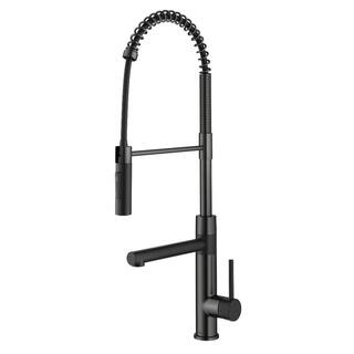 KRAUS Artec Pro Pull-Down Single Handle Kitchen Faucet with Pot Filler in Matte Black  Spot Free Black Stainless Steel KPF-1604MBSFSB