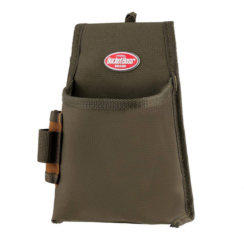 BUCKET BOSS 6.5 in. 1-Pocket Fastener Tool Pouch with Flap Fit 54160