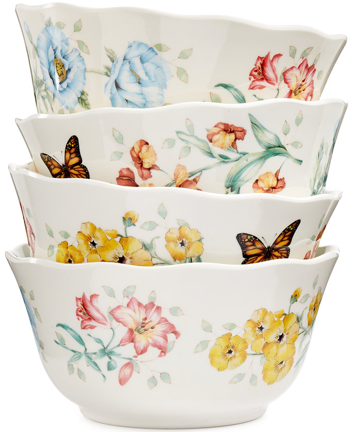 Lenox Butterfly Meadow Set of 4 Melamine All Purpose Bowls