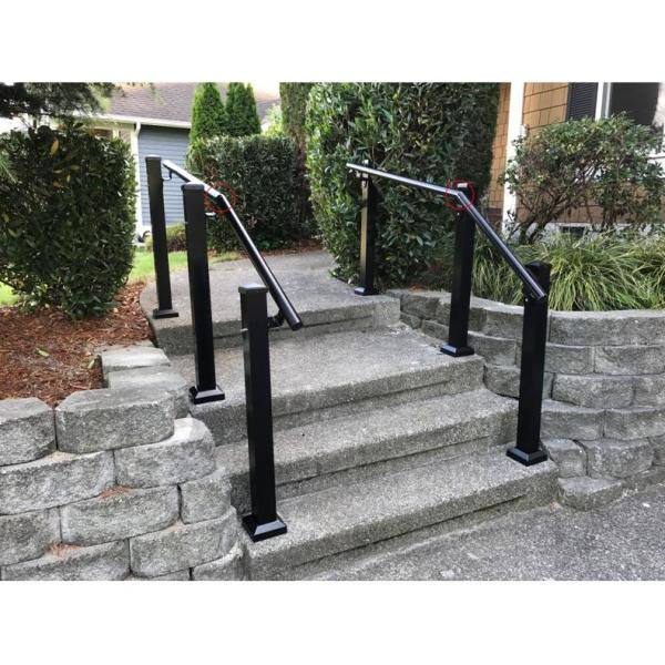 EZ Handrail Textured Black Aluminum Hand Rail End Cap EZA410-HB