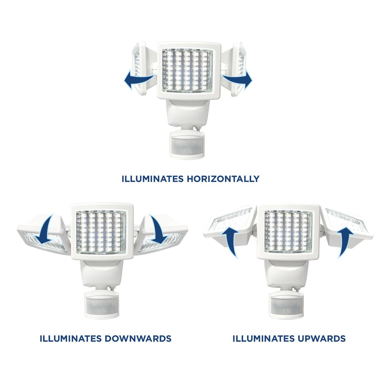 Sunforce 120 LED Triple Head Solar Powered Motion Activated 1000 Lms Flood Light