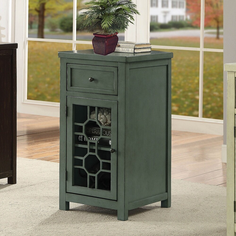 Emma Transitional 18 inch Solid Wood 1 Drawer Side Table by Furniture of America