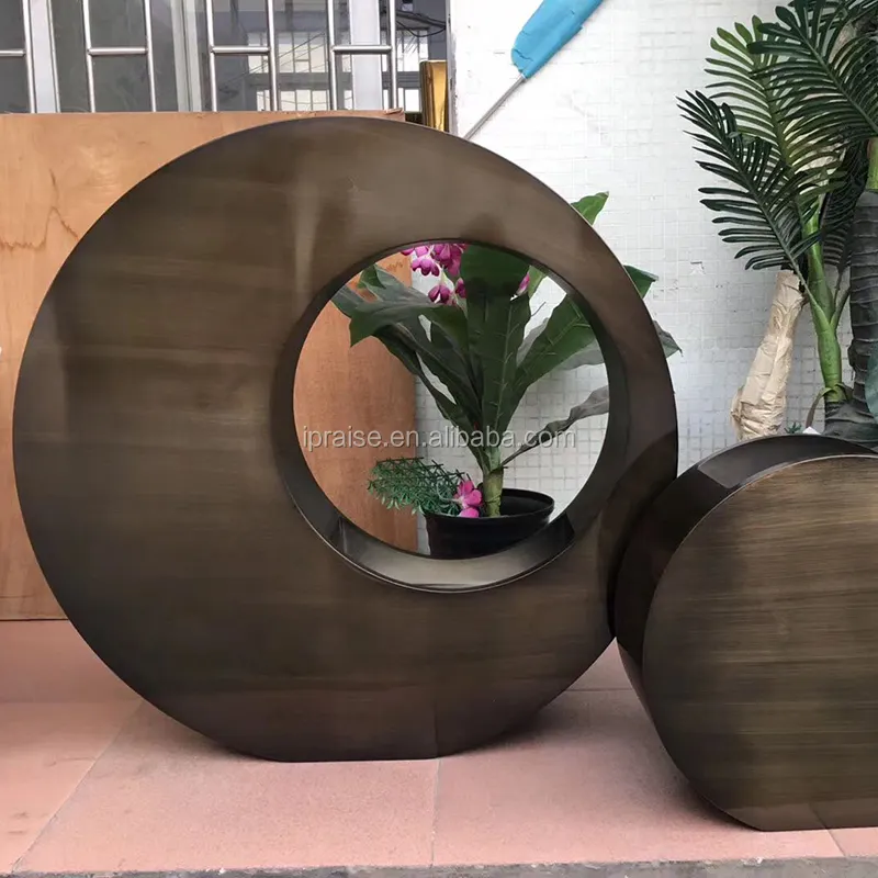 Garden Supplies floor Vases Indoor Outdoor Stainless Steel Large Tall planter Gold decorative indoor herb garden pots