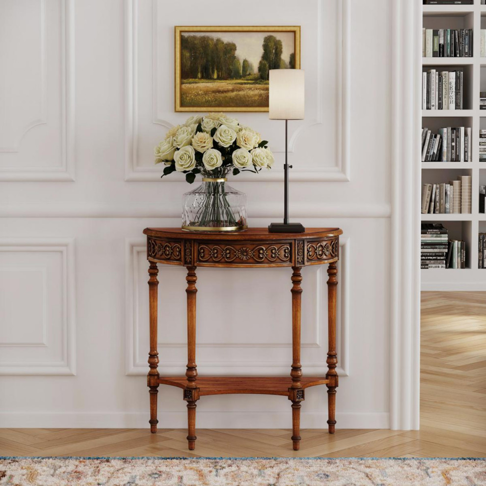 Danelle Console Table  Antique Cherry   Traditional   Console Tables   by Lighting New York  Houzz