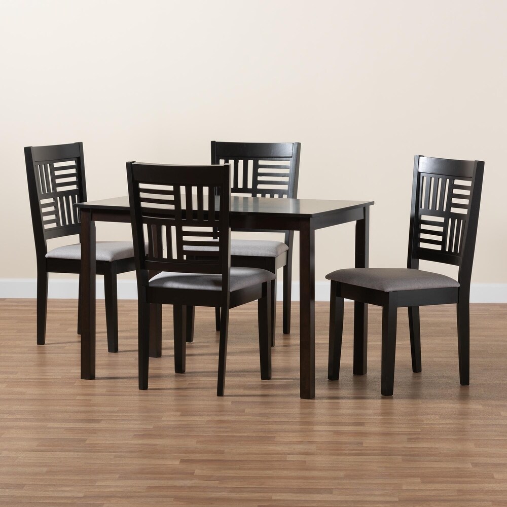 Deanna Wood Dining Set Grey/Dark Brown