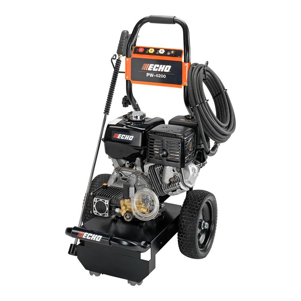 ECHO 4200 PSI 4.0 GPM Gas Cold Water Pressure Washer with Honda GX390 Engine and 50 Foot Hose with 4 Included Nozzle Tips PW-4200