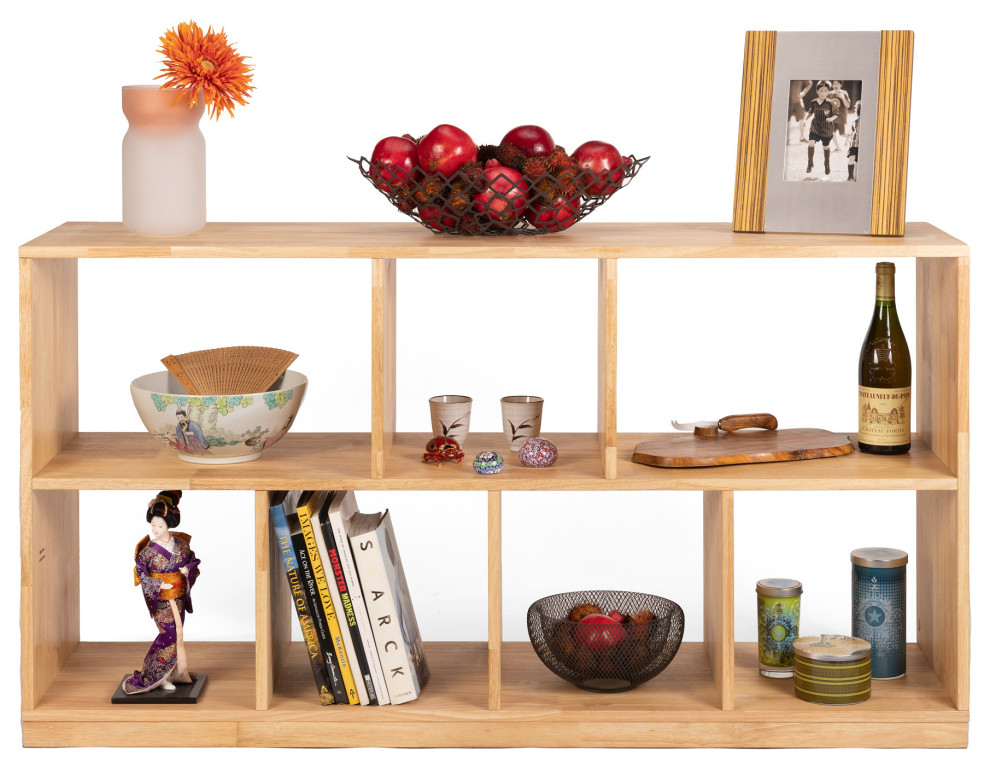 Zuma Para Open Low Bookcase  Sustainable Solid Wood Shelving   Transitional   Bookcases   by Plush Pod Decor  Houzz