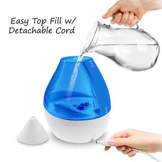 Crane 1 Gal. Top Fill Drop Cool Mist Humidifier with Sound Machine for Medium to Large Rooms up to 500 sq. ft. - BlueWhite EE-5306