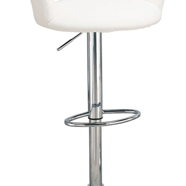 Contemporary Faux Leather Bar Stool， White - 40 H x 23.5 W x 22 L Inches