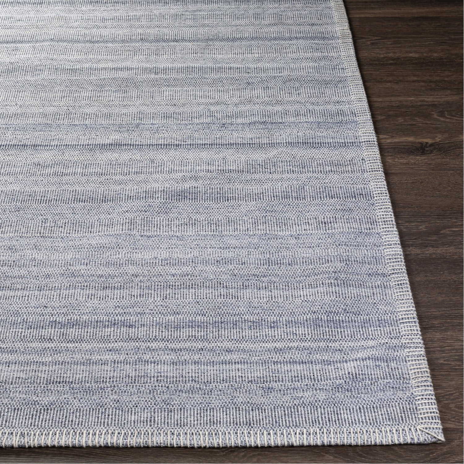 Irvine Hand Woven Rug in Denim, Cream