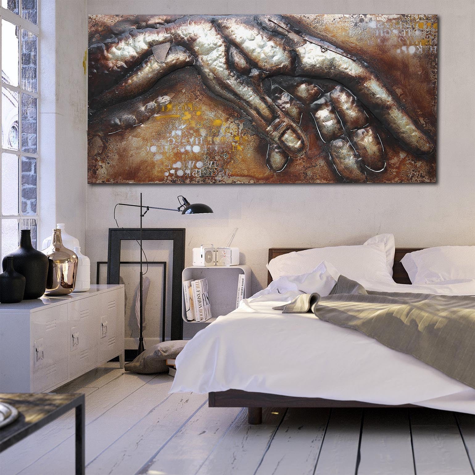 The Hand Handcrafted Metal Art Painting 140X70 Cm Soap014