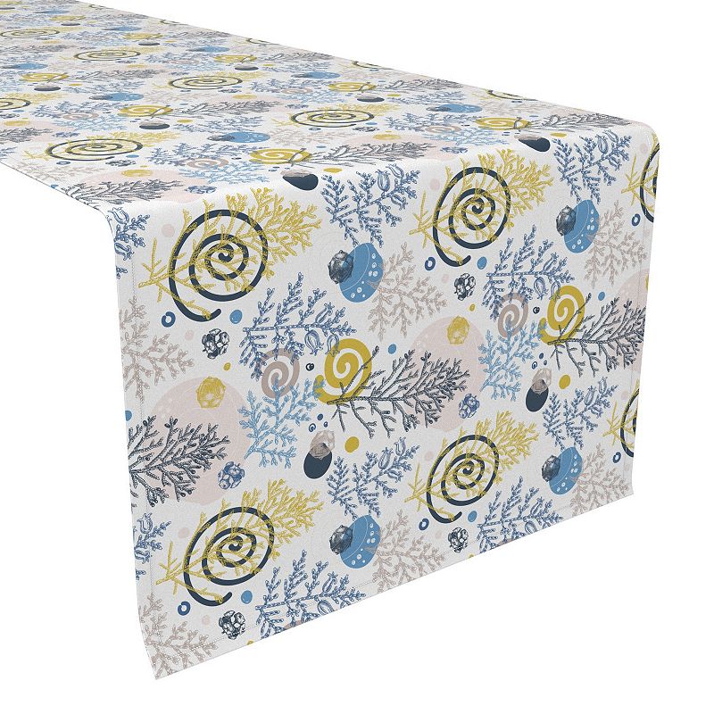 Table Runner， 100% Polyester， 14x108， Winter Swirls and Twirls