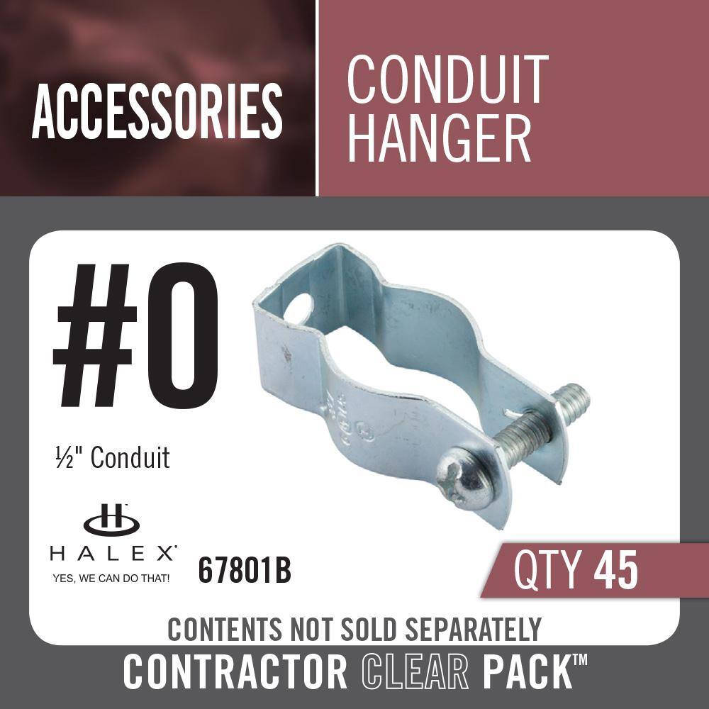 Halex 38 in. - 12 in. Conduit and Pipe Hangers (45-Pack) 67801B