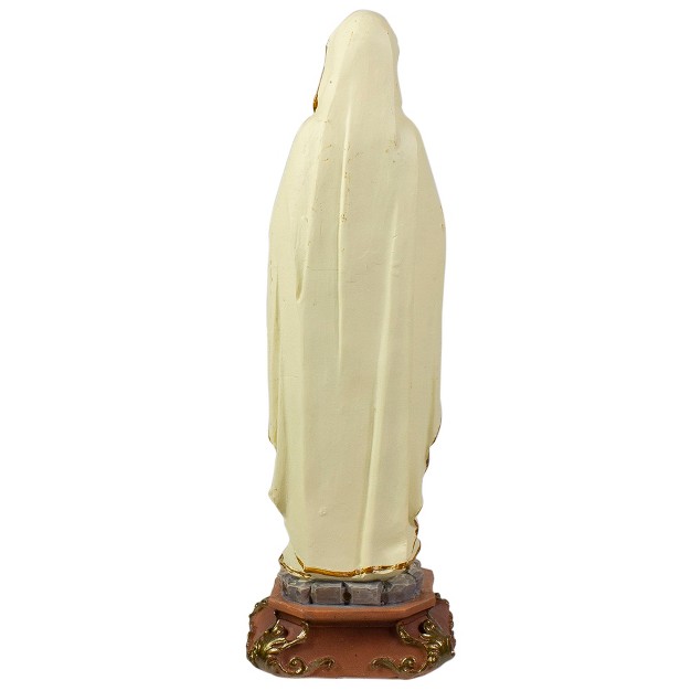 Our Lady Of Lourdes White And Blue Polyresin Tabletop Figurine