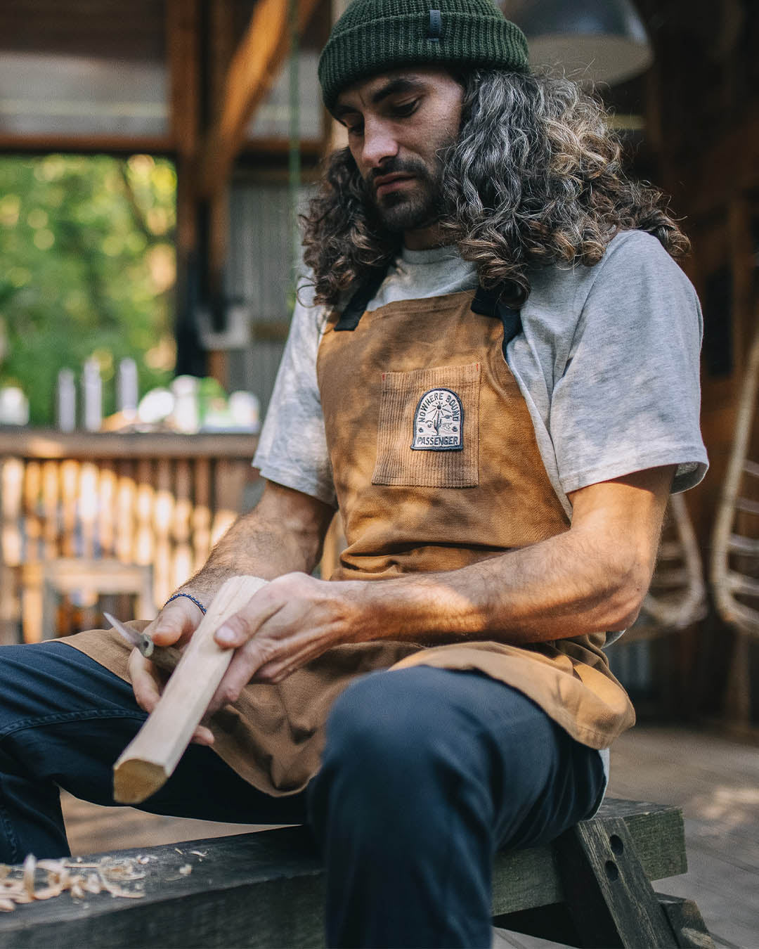 Yard Organic Cotton Denim Apron - Coconut