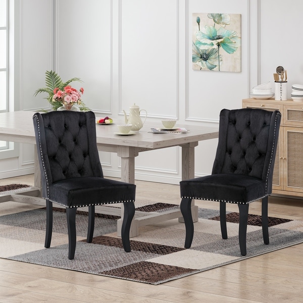 Upholstered Wingback Dining Chair Set of 2