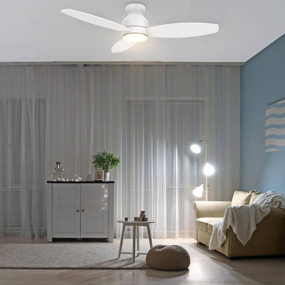 CARRO Trendsetter 52 in. Dimmable LED IndoorOutdoor White Smart Ceiling Fan with Light and Remote Works wAlexaGoogle Home HS523Q-L12-W1-1